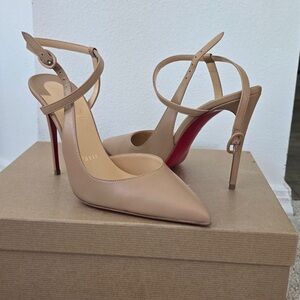Christian Louboutin Nude Strappy Heels JenLove